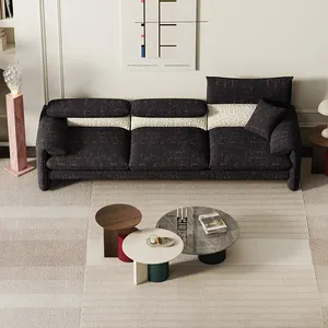 厂家直销定制意大利简约直线客厅休闲沙发创意折叠耳布艺沙发