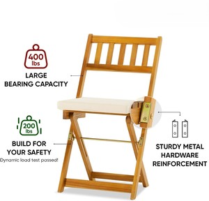 Ensemble <span class=keywords><strong>de</strong></span> trois pièces pour <span class=keywords><strong>terrasse</strong></span> et <span class=keywords><strong>petite</strong></span> taverne : chaise <span class=keywords><strong>pliante</strong></span> en bois d'extérieur et <span class=keywords><strong>table</strong></span> <span class=keywords><strong>pliante</strong></span> à forte capacité <span class=keywords><strong>de</strong></span> charge - Product Image 4