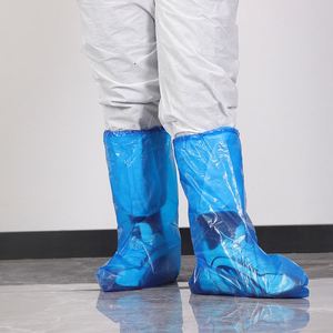 Boys PE <b>Disposable</b> Protective <b>Shoe</b> <b>Covers</b> High Tube Long Booties Waterproof Anti-Slip Wear-Resistant Transparent Dustproof - Product Image 3