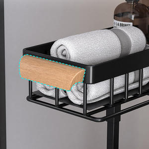 Organisateur <span class=keywords><strong>sous</strong></span> l'évier <span class=keywords><strong>Étagère</strong></span>s de rangement en métal à 2 niveaux avec panier coulissant pour cuisine salle de bain - Product Image 2