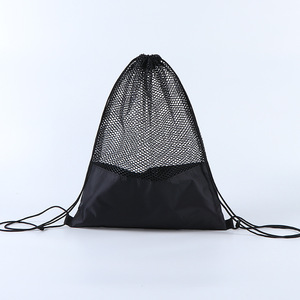 Custom Logo Mesh <b>Drawstring</b> <b>Bag</b> for Football Basketball Transparent Net <b>Drawstring</b> Backpack for Gym Sports - Product Image 3
