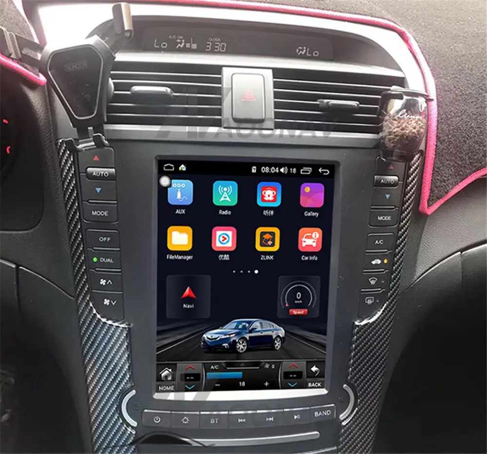 Tesla Verticale Dello Schermo di Android 10 128G Auto Radio Stereo Per Acura TL 2004 2005-2008 di Navigazione GPS di Sostegno controllo del Volante