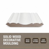 Moulure en bois massif blanc pour joints murs-plafonds, taille personnalisée