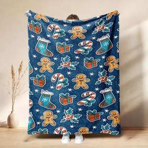 Manta de Franela con Motivos Navideños, Manta para Siesta, Manta Cálida para Invierno, Decoración para Fiestas, Súper Suave, Lavable a Máquina, Impresión Personalizada - Product Image 3