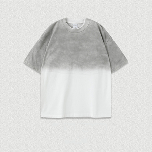 เสื้อยืดผู้ชายไซส์ใหญ่พิเศษ พิมพ์ลายตามสั่ง ผ้าถักเนื้อหนา ระบายอากาศดี ดีไซน์ฟอกสีแบบดิสเทรส ผ้าฝ้าย 100% ไซส์พลัส - Product Image 1