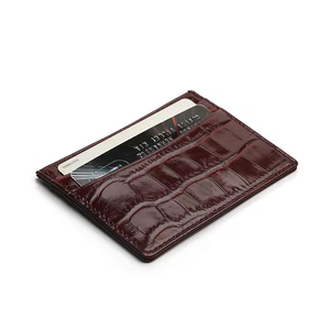 Hiram Beron bleu porte-cartes en cuir véritable hommes porte-cartes en cuir de vache italien hommes portefeuille produits de luxe - Product Image 4