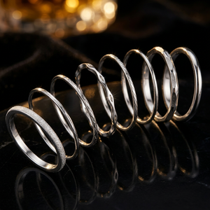 Anillo Geométrico Clásico de Acero Inoxidable Pulido con Baño de Oro de 18K y Circonita, Unisex, 2mm, Joyería para Regalo de Boda o Fiestas - Product Image 6
