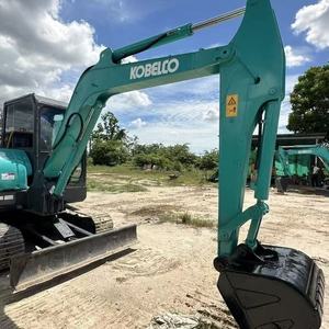 Mini-excavatrice sur chenilles hydraulique compacte Kobelco SK60-8 d'occasion, 6 tonnes, d'origine japonaise, avec moteur Yanmar et faible nombre d'heures de fonctionnement, pour inspection vidéo - Product Image 1