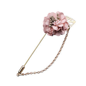 Toptan alaşım altın yaprak çiçek broş erkek kadın çocuk takım elbise yaka <span class=keywords><strong>Pin</strong></span> zinciri ile düğün nişan için hediye - Product Image 6