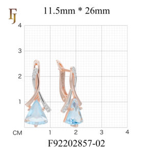 Boucles d'oreilles FJ Fallon Fashion Jewelry en laiton doré, motif triangle avec <span class=keywords><strong>pavé</strong></span> croisé, anti-ternissement, style cadenas russe - Product Image 2