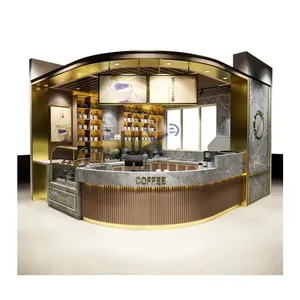 LUX Design Unique High End Coffee Kiosk Design Fashion Coffee Shop Decoration Custom Outdoor Coffee Kiosk