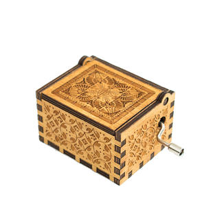 Caja de música de madera con manivela de mano de diseño y música personalizada, caja de música de madera con manivela de mano para regalo de cumpleaños Popular - Product Image 6