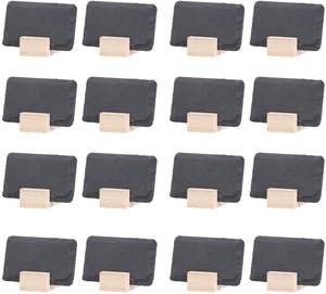Mini panneaux de <span class=keywords><strong>tableau</strong></span> pour tables, paquet de 16-Petits tableaux rustiques en ardoise de 2x3 pouces avec supports en bois - Product Image 1