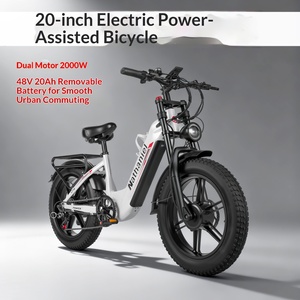 Vélo de montagne électrique tout-terrain 20x4.0 à pneus larges, fabriqué en usine, OEM Nathaniel, double moteur 2000W 48V 20Ah, CE ISO EN15194 DDP Pro AWD - Product Image 4