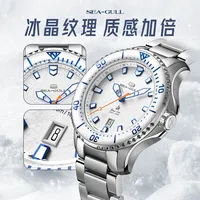 Montre de plongée Seagull Ocean Series Pro pour homme, Ice Wing, étanche à 300 m, luminescente, calendrier, 43,5 mm, mécanique, sport, saphir, métal