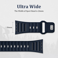 Correa de Reloj de Silicona Suave Ultra Ancha con Diseño de Orificios Transpirables Louver 2024 para Apple Watch Series 8 9 10 11 Ultra 2
