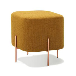 Ghế Vải Ottoman Với Chân Kim Loại Vàng Vải Bao Gồm Ghế Khuôn Vuông - Product Image 1