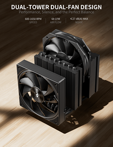 Ventilador de CPU upHere de 280W TDP, enfriador de aire de doble torre con 8 tubos de calor, ventilador silencioso PWM de 120mm para <span class=keywords><strong>AMD</strong></span> AM5 AM4 <span class=keywords><strong>Intel</strong></span> LGA 1700 1851 1200 - Product Image 6