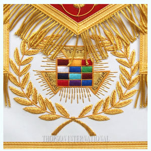 Exquis brodé à la main maçonnique haut prêtre arche royale tabliers personnalisé en cuir tissu ruban collier à la main couture - Product Image 5