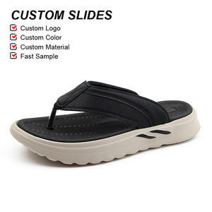 OLICOM Tongs de plage pour hommes, sandales décontractées d'été, avec bride en PU et semelle épaisse en EVA, confortables et souples - Product Image 2