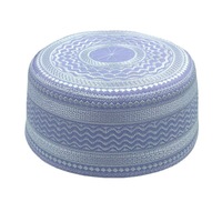 Venta al por mayor de fábrica de uso diario de los hombres de poliéster tejido de ganchillo religión musulmana sombrero de oración Islam islámico Kufi sombrero de oración
