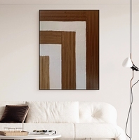 Décorations modernes personnalisées Arche en plâtre Peinture beige pure 3D pour la maison Peinture minimaliste sur toile Logo personnalisé à l'huile Art 3d