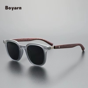 Boyarn protección Uv madera grano pierna sol sombras <span class=keywords><strong>gafas</strong></span> de sol señoras lujo mujer Vintage cuadrado <span class=keywords><strong>gafas</strong></span> de sol - Product Image 1
