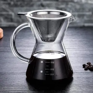 Cafetière en verre résistant à la chaleur, nouveau style, cafetière transparente incassable