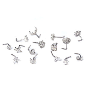 YW L Nhẫn Mũi Vít Kim Cương Thép Không Gỉ Mũi Studs Sexy Rắn Mũi Nhẫn <span class=keywords><strong>Stud</strong></span> Bất Piercing Trang Sức - Product Image 5