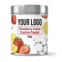 Poudre de créatine monohydrate à la fraise et au citron pour la construction musculaire maigre, la prise de masse, l'entraînement de force, la musculation, complément alimentaire pour la remise en forme