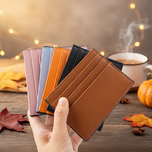 RAYSYN Elegant <b>Soft</b> PU <b>Leather</b> Wallets Coin <b>Purse</b> Card Holder Handmade Rectangle Design Thanksgiving Fashion Accessories Model - Product Image 3
