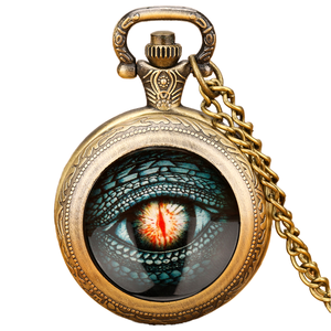 Reloj con colgante de regalo de diseño fresco, collar de ojo de <span class=keywords><strong>dragón</strong></span> Steampunk Vintage, reloj de bolsillo con tapa de cuarzo, gran oferta - Product Image 5