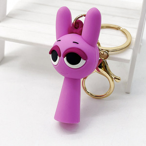 Venta caliente lindo <span class=keywords><strong>Anime</strong></span> PVC accesorios 3D 3D Sprunki figura llaveros silicona Acero inoxidable Metal cumpleaños regalo bolsa colgante - Product Image 2