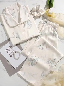 <span class=keywords><strong>Pigiama</strong></span> personalizzato <span class=keywords><strong>donna</strong></span> primavera e autunno nuovi pantaloni di seta Set di casa confezione regalo per migliore amico pigiami in <span class=keywords><strong>raso</strong></span> pigiami da notte da <span class=keywords><strong>donna</strong></span> - Product Image 2