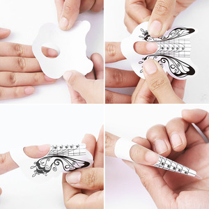 Custom Logo Butterfly-Shaped Aluminium Holographic <b>Nail</b> Art <b>Extension</b> Mold Double Use Strong Soft Gel Dual Acrylic <b>Nail</b> Form 100 - Product Image 5