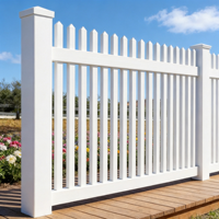 Panneaux de clôture en PVC blanc à prix d'usine |   Service de modélisation 3D écologique pour l'extérieur, la cour et le jardin, 4 pieds de haut x 8 pieds de large