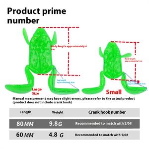 เหยื่อตกปลาเทียมคุณภาพสูงเหยื่อกบพลาสติกไบโอมิเมติกส์สำหรับปลาแบสและปลาดุกในแม่น้ำ - Product Image 5