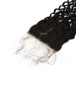 5*5 Deep Curly HD pour Swiss Lace Closure Virgin Remy Hair Extensions de cheveux humains bruts de style crépus non traités de couleur noire naturelle - Product Image 4