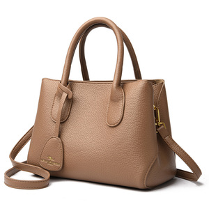 Sac fourre-tout tendance en cuir véritable pour femme, grande capacité, fermeture éclair, porté épaule ou croisé, nouvelle collection été 2026 - Product Image 1