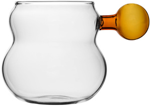 Design de mode 280ml en forme de <span class=keywords><strong>gourde</strong></span> tasse transparente en verre à haute teneur en borosilicate avec poignée en boule tasse à lait de café - Product Image 3