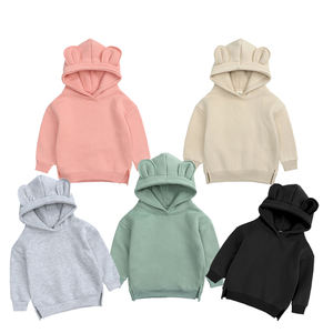 Venta al por mayor de ropa de invierno para niños <span class=keywords><strong>Sudadera</strong></span> con capucha de manga larga con orejas de oso <span class=keywords><strong>Sudadera</strong></span> con capucha de algodón para niños - Product Image 1