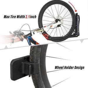 Cintre de <span class=keywords><strong>porte</strong></span>-vélo <span class=keywords><strong>mural</strong></span> robuste avec conception pivotante Support de rangement de vélo <span class=keywords><strong>vertical</strong></span> peu encombrant pour garage et maison - Product Image 3