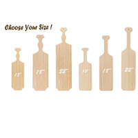 Pagaie de fraternité grecque en bois de pin brut de 18 pouces - Pagaies en bois massif