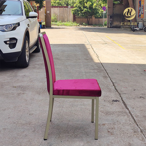 Silla de restaurante Huiqianhuan, tapizada en terciopelo, con estructura de aluminio y cojín, para uso en banquetes. - Product Image 4