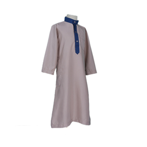 Design a manica lunga in stile modesto in poliestere musulmano prega Thobe per ragazzi-Arabiya Jalabiya per bambini per la <span class=keywords><strong>preghiera</strong></span> e l'uso quotidiano - Product Image 4