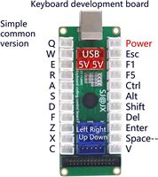 Kit d'arcade filaire DIY avec LED, contrôleur de jeu, carte d'encodeur de joystick KT Development, musique multimédia USB