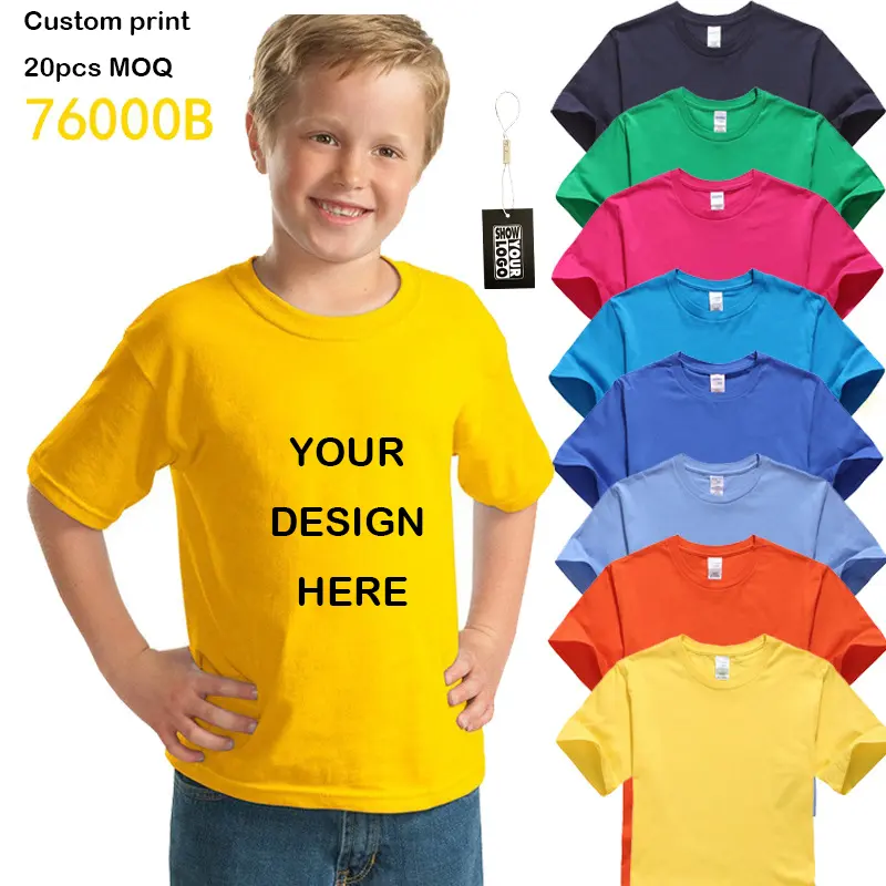 Ücretsiz kargo okul üniforması özel baskılı 100% prim pamuk çocuk t-shirt