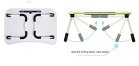 Table de lit pliable en MDF, support de lecture, plateau de service du petit déjeuner avec fentes pour tablette et porte-tasse pour lit/canapé, nouveau