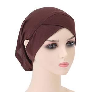 ฮิญาบแบบสวมใต้ผ้าพันคอสำหรับผู้หญิงผ้าพันคอผ้าฝ้ายมุสลิมยืดหยุ่นสูงผ้าพันคอสไตล์อาหรับสำหรับผู้หญิง - Product Image 2