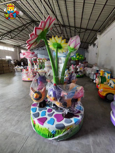 Coin Operated Kids Mini Carrousel 3 joueurs Merry Go Round Bee Paradise dans un parc d'attractions - Product Image 4